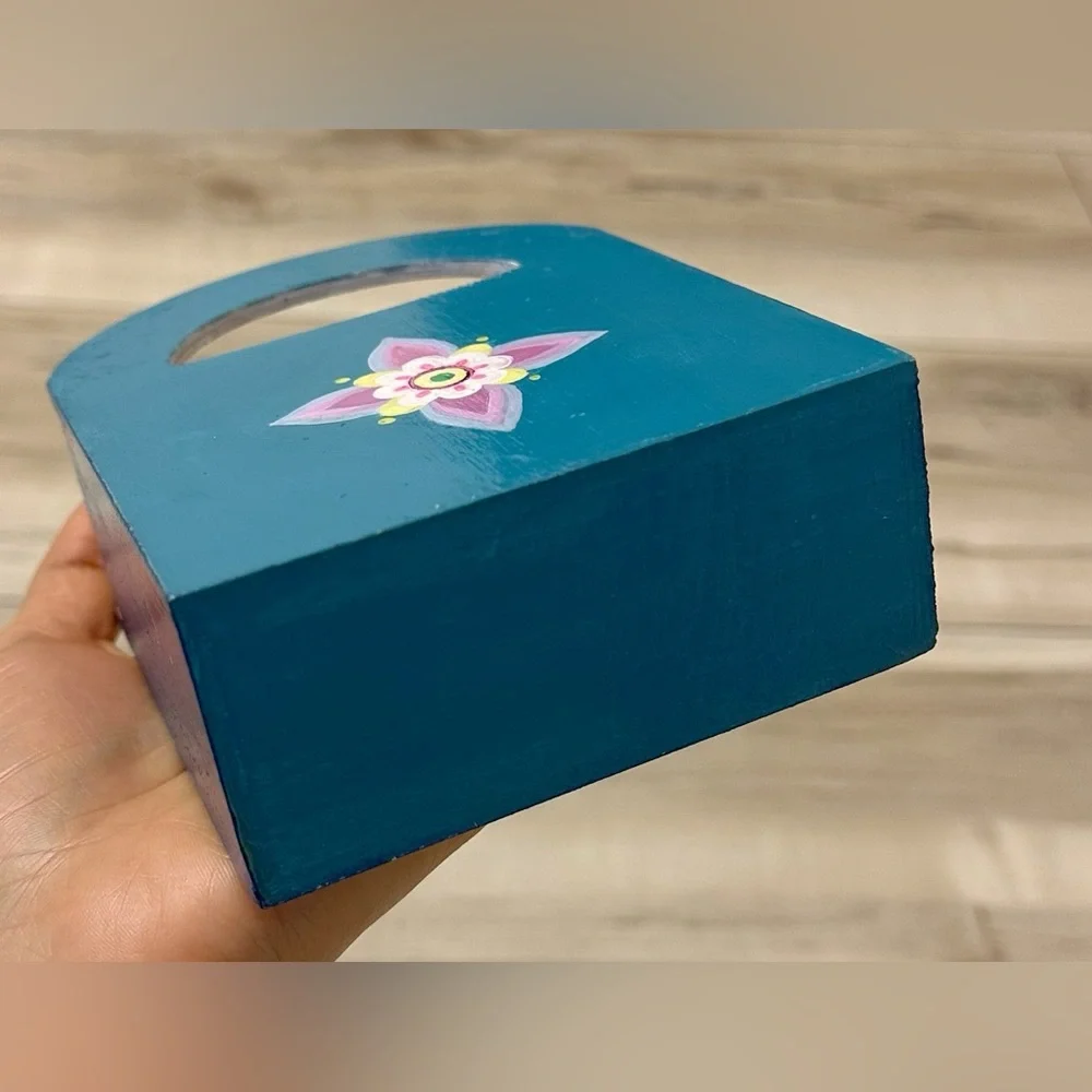 New Painted Wooden Handle Box